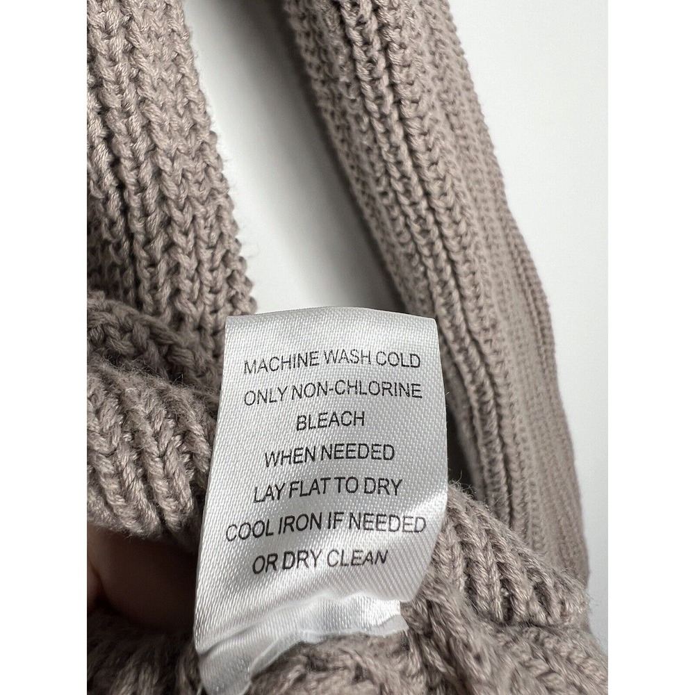Evereve Sweater Womens XS Tan Pullover Chunky Knit Crew Neck Minimalist Casual - Picture 10 of 16